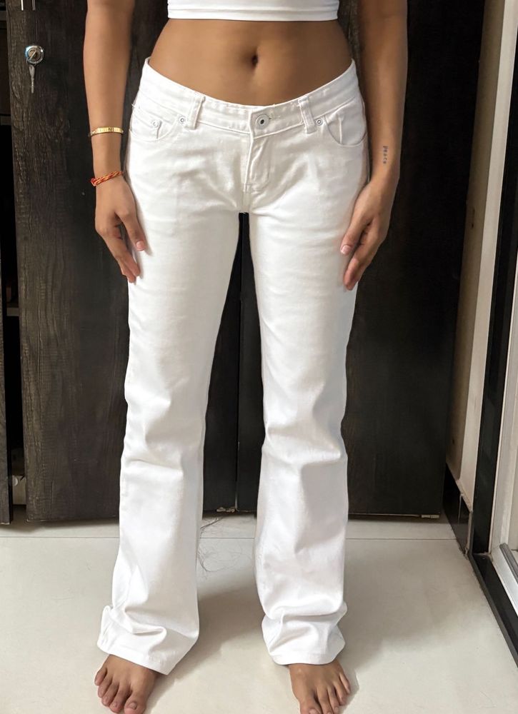 Stylish White Bootcut Jeans