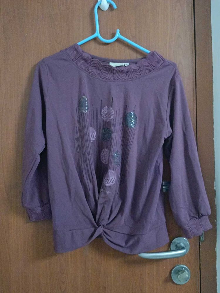 Twisted Front Purple Top