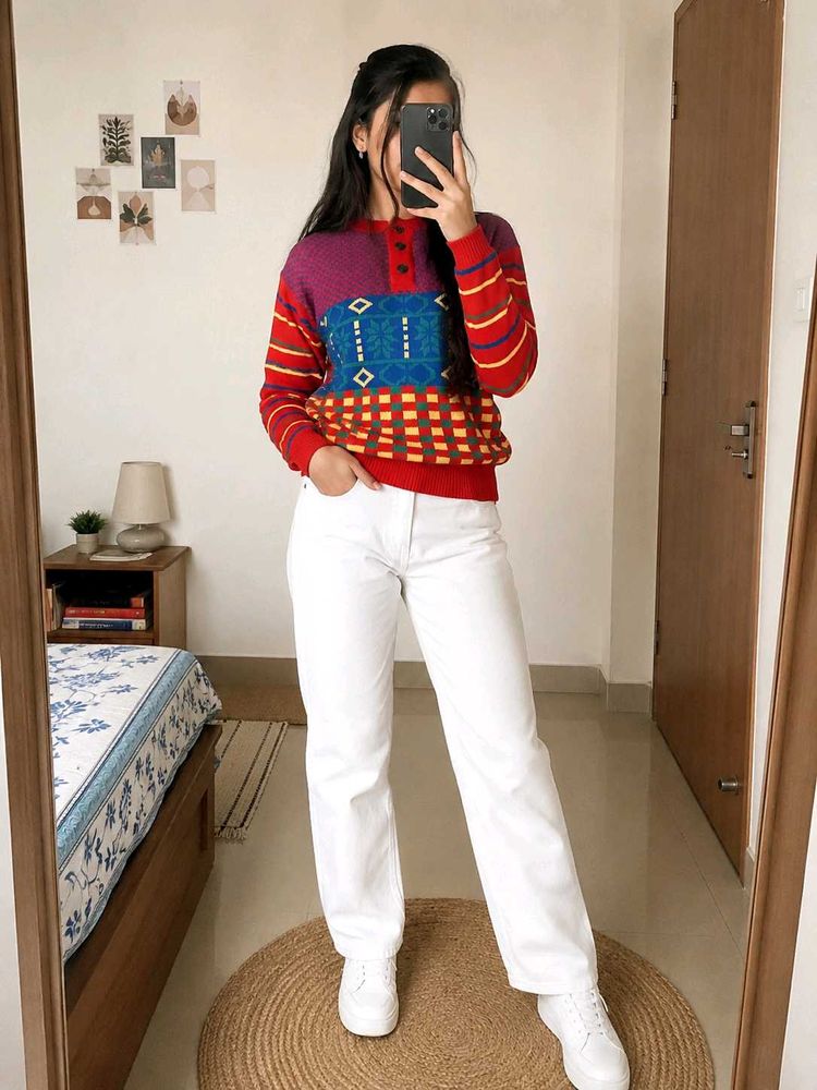 Cozy Geometric Patterned Sweater