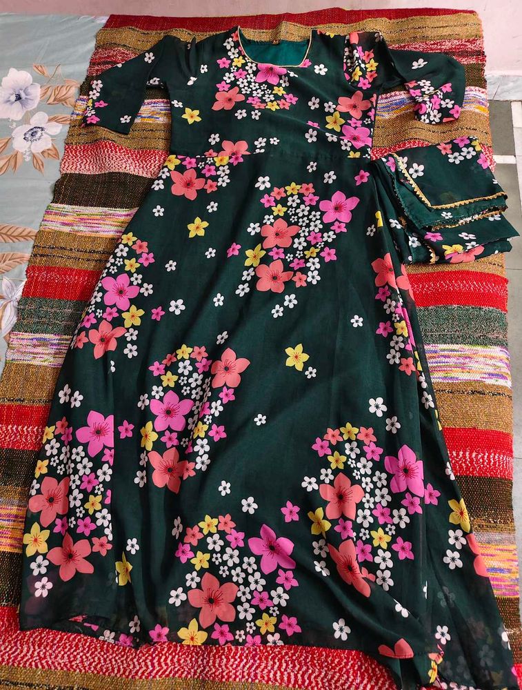 Anarkali Kurti Set with Dupatta
