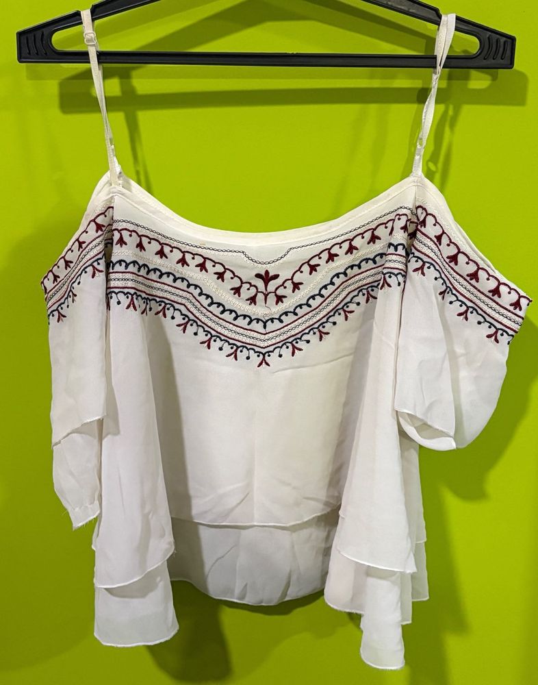 Chic White Off-Shoulder Top