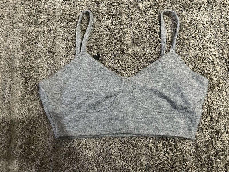 Zara Gray Sweater Bralette Top – Super Soft Knit