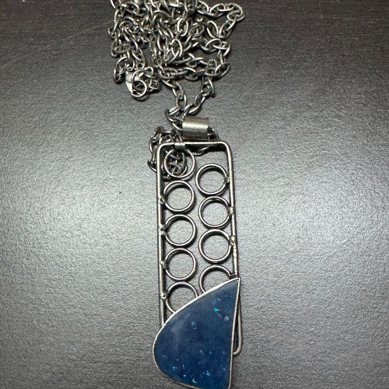Unique Blue Pendant Necklace