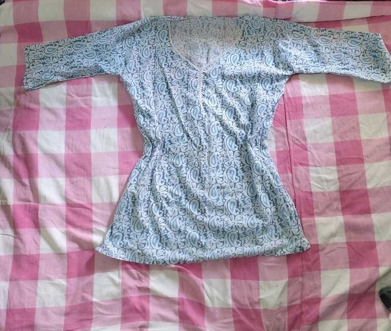 Blue Paisley Print Kurta