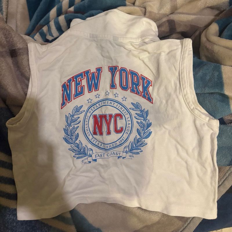 White NYC Crop Top