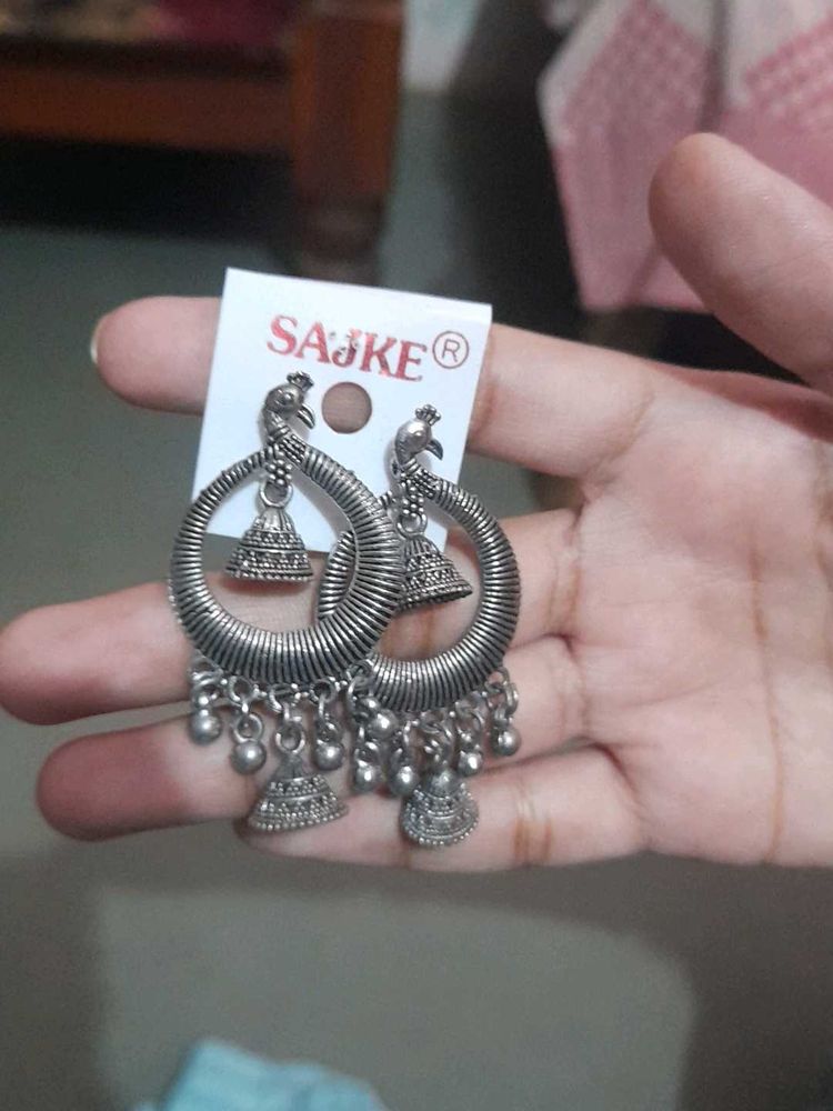 Peacock Jhumka Earrings