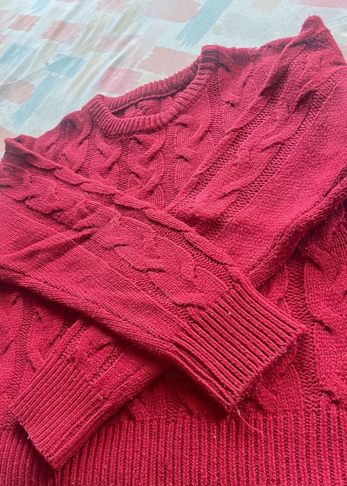 Cable Knit Crew Neck Sweater