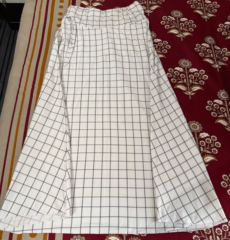 Chic Grid Pattern Ethnic Skirt