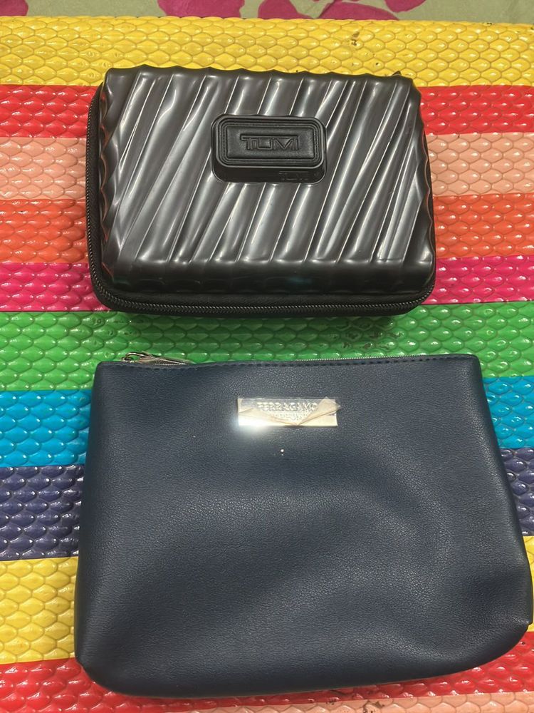 2 TUMI &amp; 1 FERRAGAMO Travel Pouches