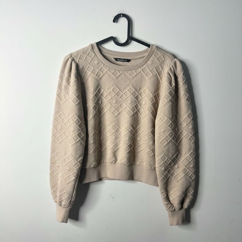 Textured Crew Neck Sweatshirt