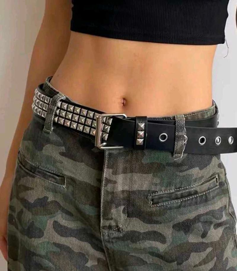 Edgy Studded Black Belt