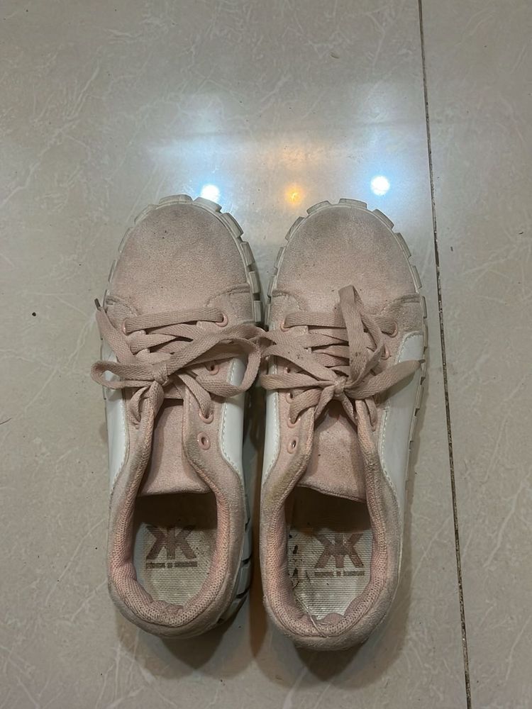 Cute Pink and White Sneakers