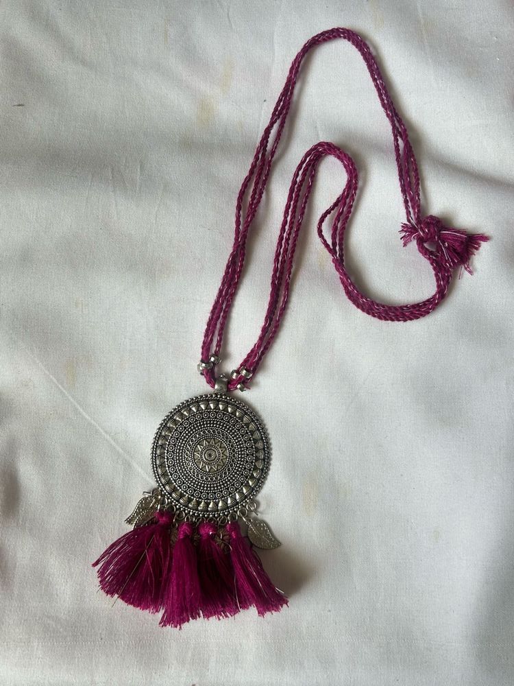 Boho Tribal Tassel Pendant Necklace