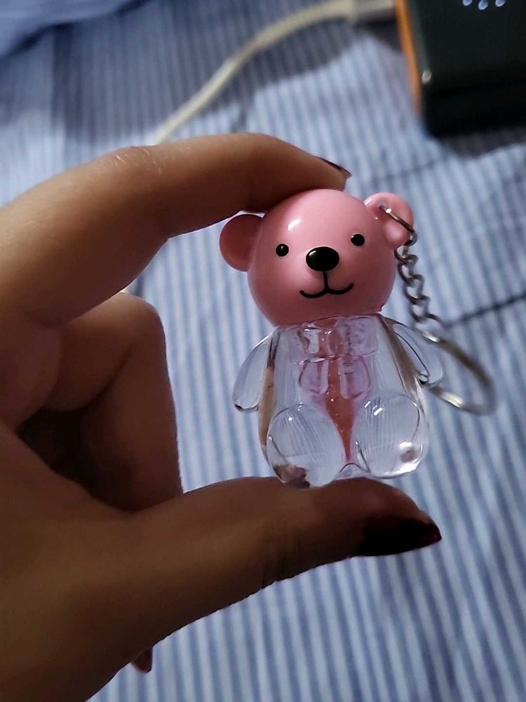 🧸🎀 Cute Pink Teddy Bear Keychain 💗