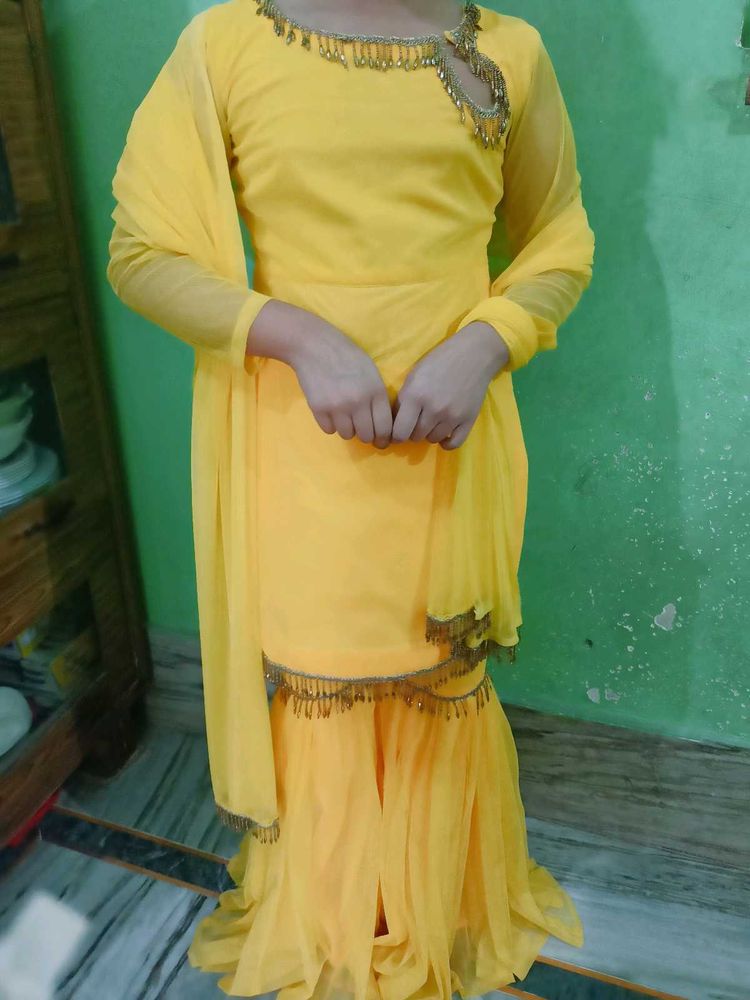 Hand Stitched Haldi Dress