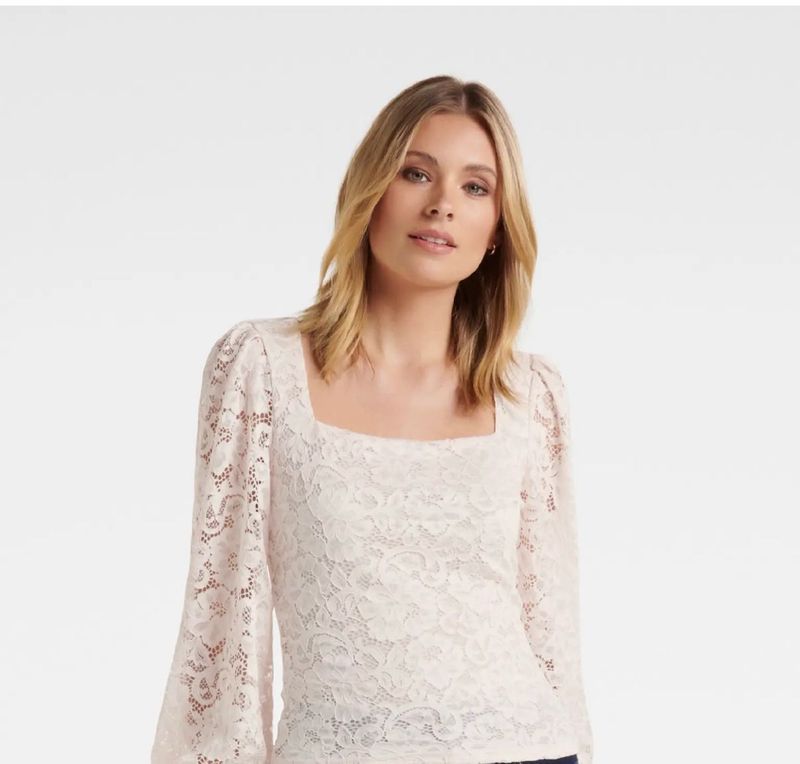 Elegant Lace Square Neck Top