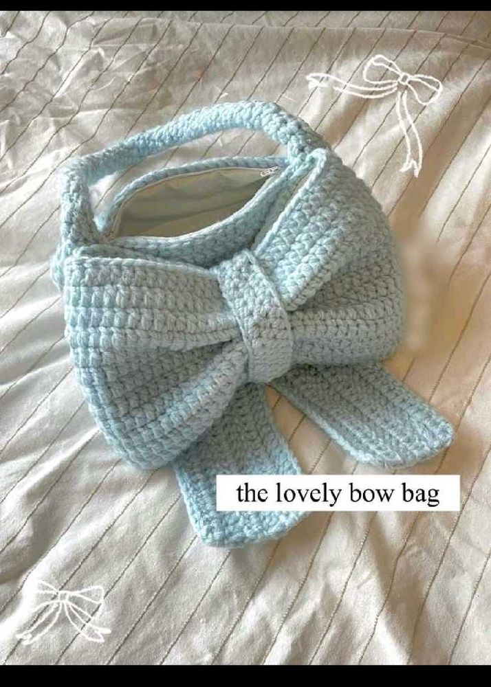Fairy Blue Crochet Bow Bag🪄✨
