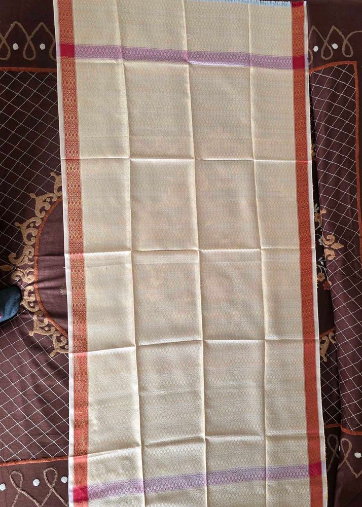 Peach coloured Cotton Dupatta