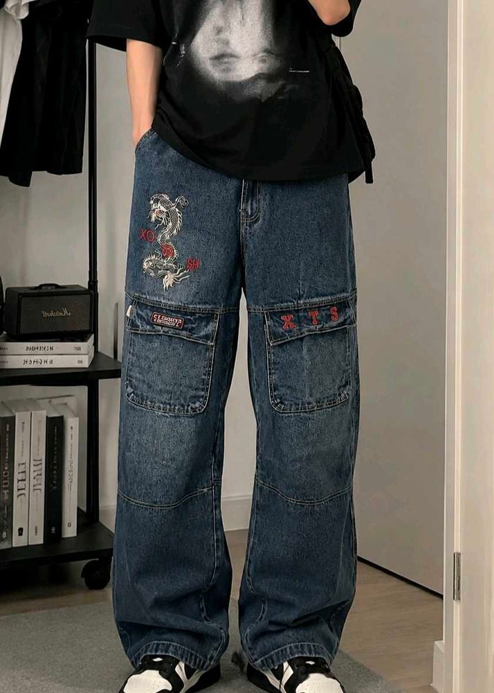 Vintage Straight fit Blue Denim Jeans