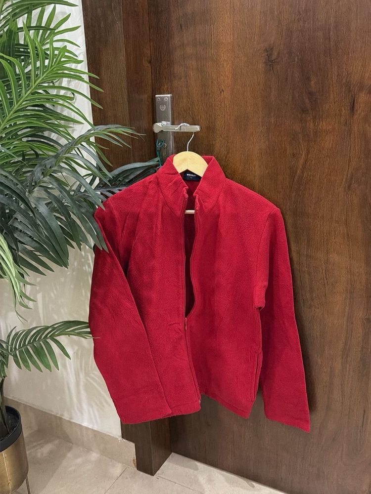 Uniqlo Womens Red Fleece Jacket