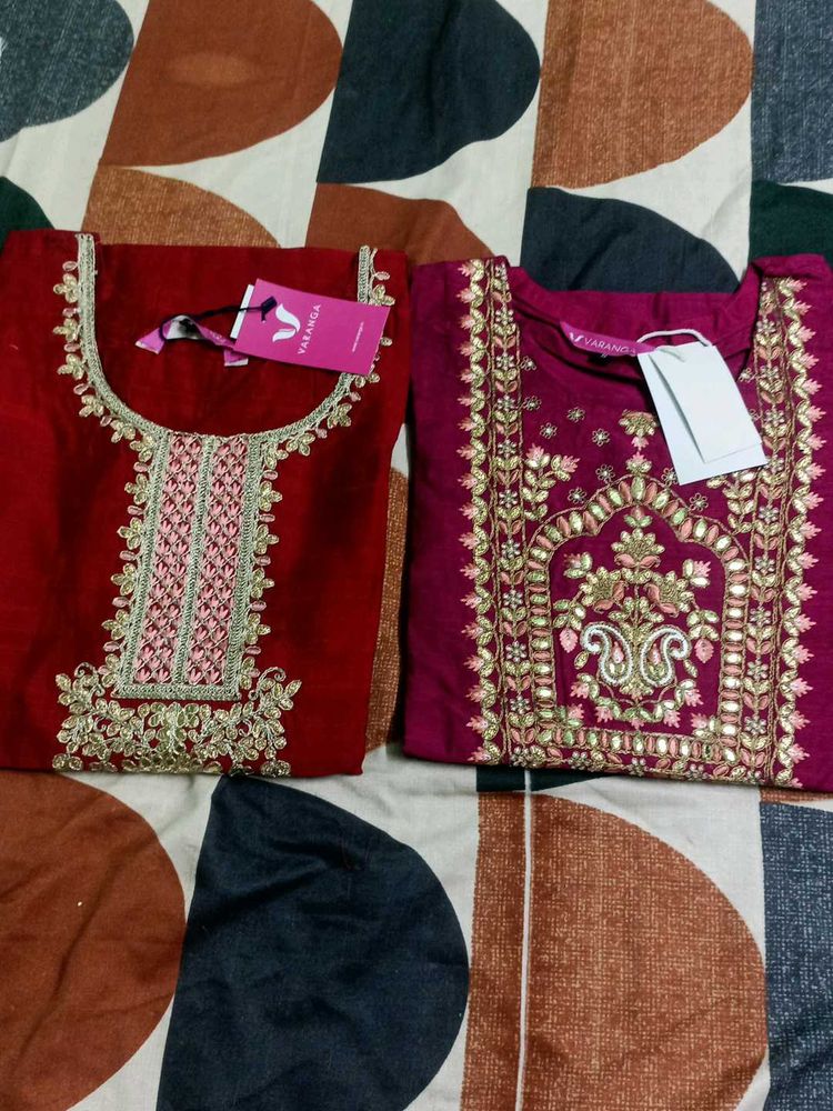 Elegant Embroidered Kurta Sets (Set of 2)