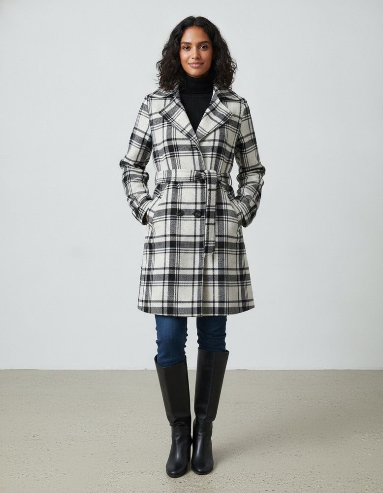 Plaid Trench Coat