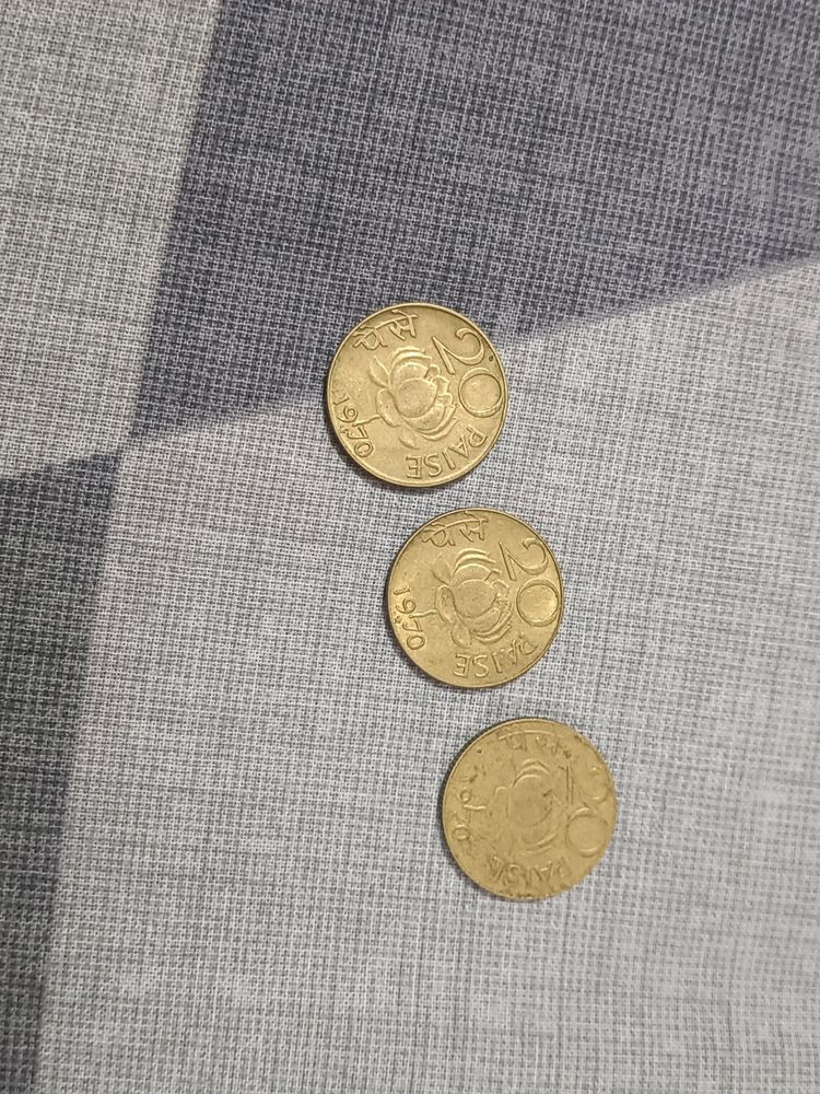 Old Coins 20 Paise Year 1970