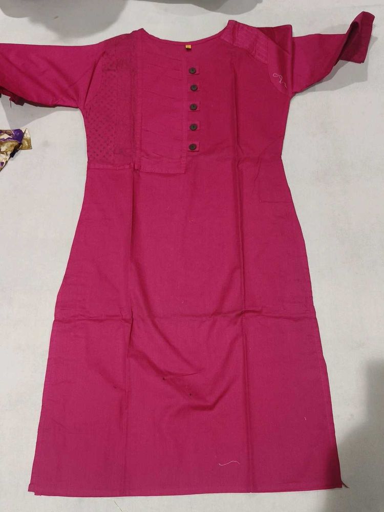 Elegant Pink Cotton Kurta