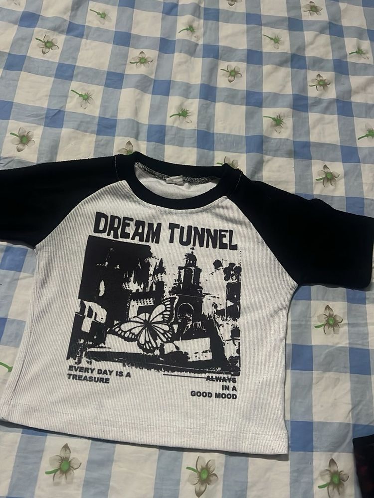 Graphic Print Raglan Tee