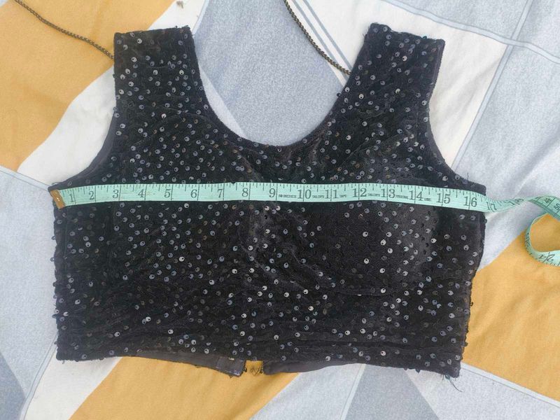 Sparkling Black Sequin Blouse