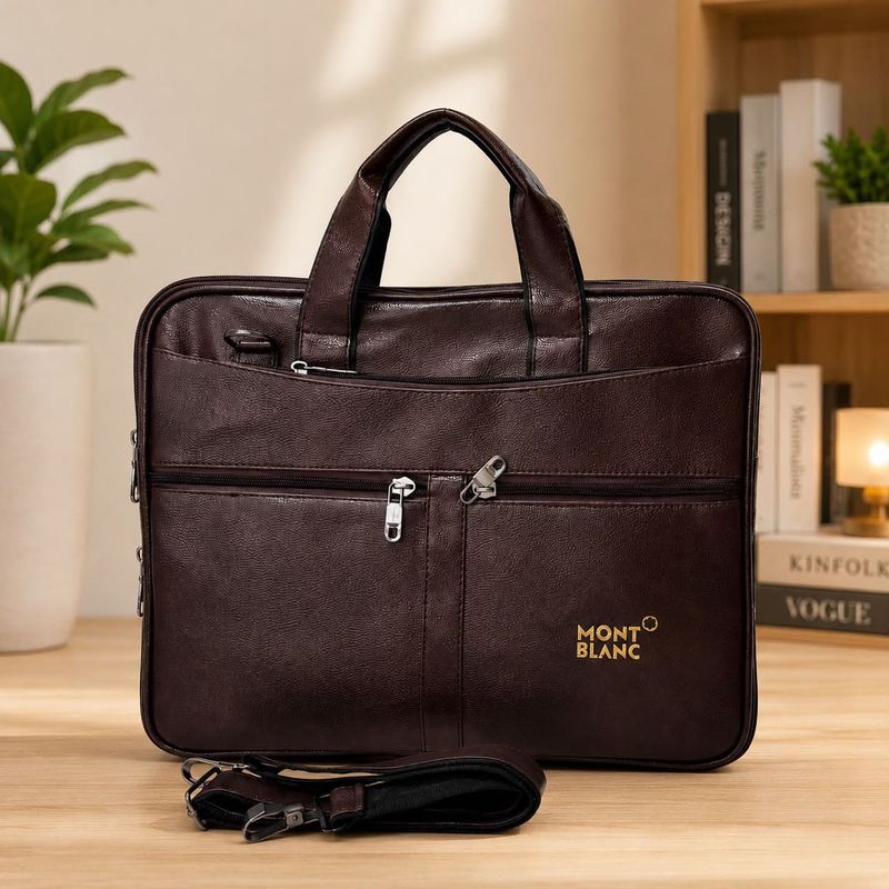 Mont Blanc Leather Laptop Bag