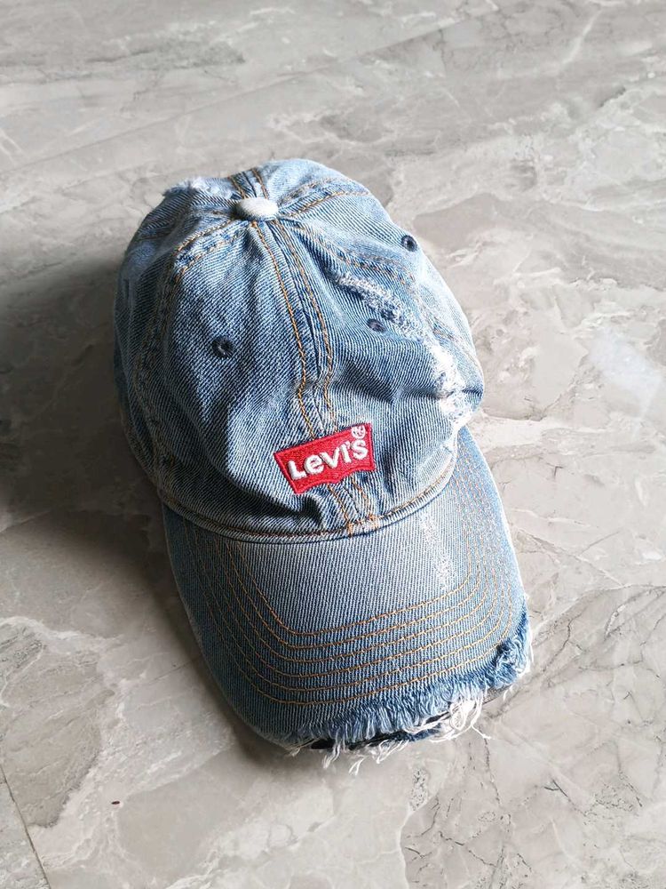 Levi's Denim Distressed Baseball Cap