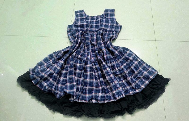Blue and Black Ghingham Dress