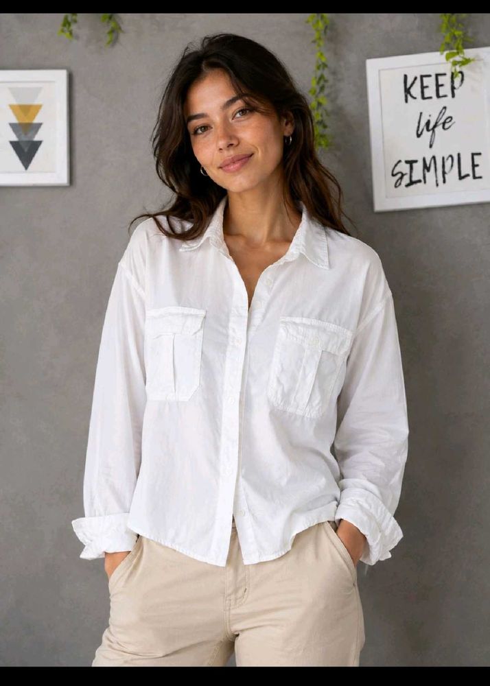 ZARA Classic White Button-Up Shirt