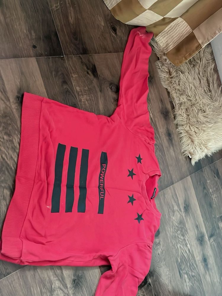 Pink Graphic Print Long Sleeve Top