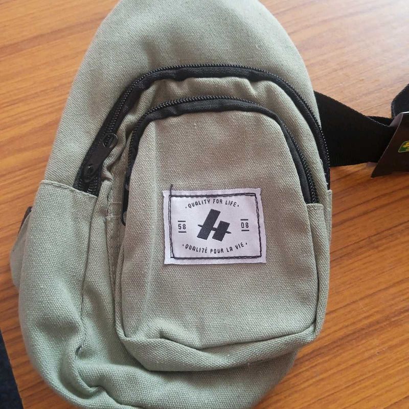 Green Canvas Sling Bag