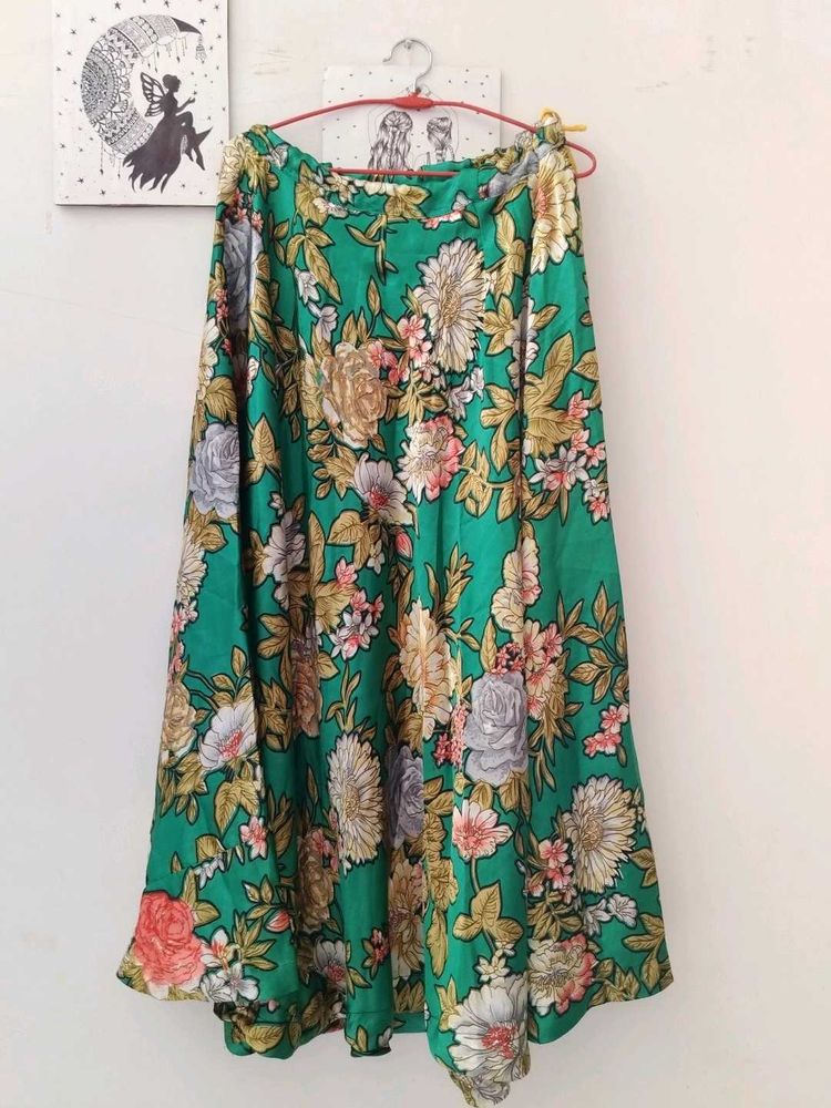 Flowy Floral Print Ethnic Skirt