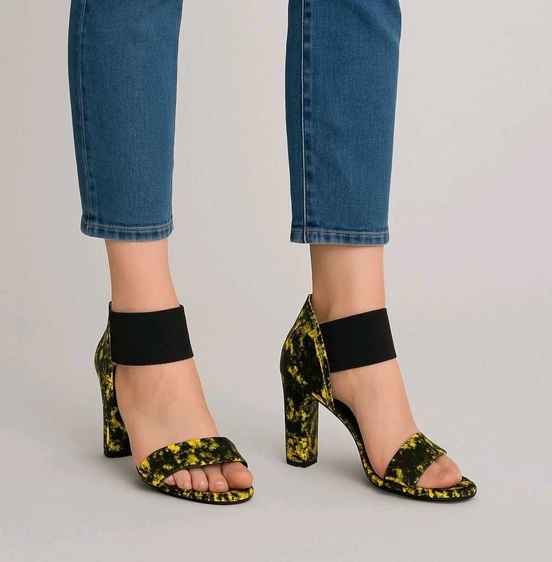 Neon Black Snake Print Heels