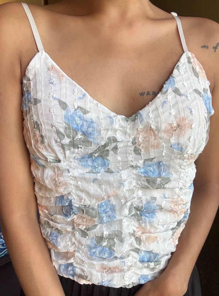 Floral Ruched Camisole Top