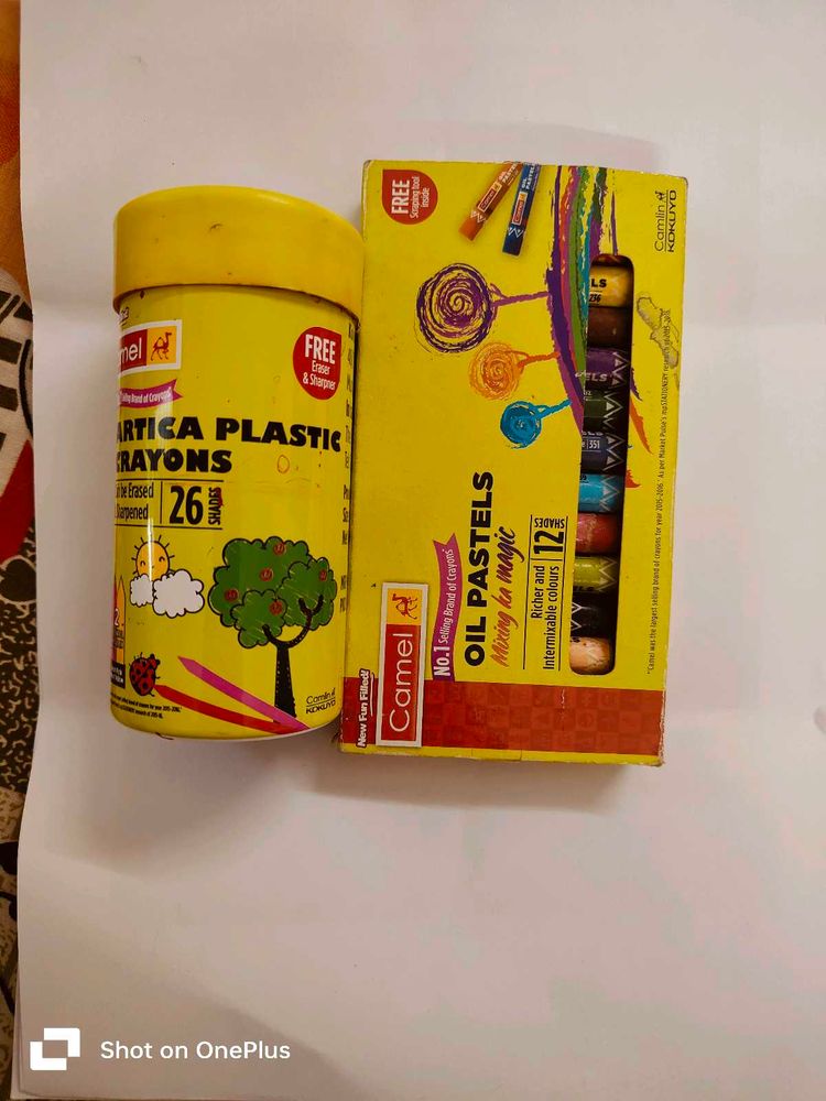 Camel Oil Pastels &amp; Plastic Crayons Combo