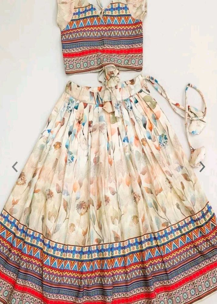 Boho Floral Print Crop Top &amp; Skirt Set