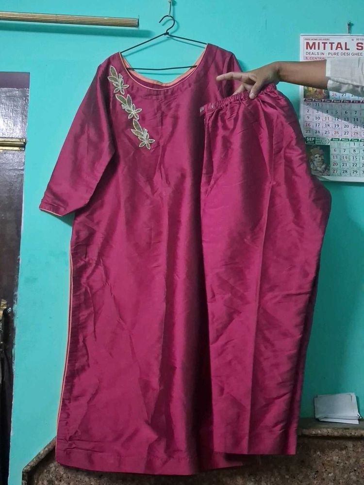 Beautiful Magenta Kurta Set with Trousers