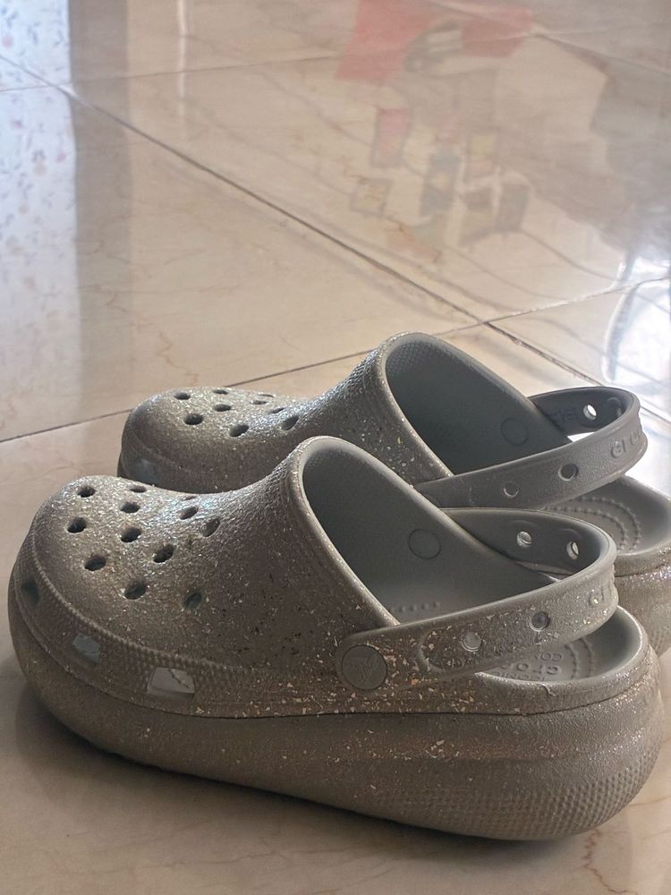 Sparkly Grey Crocs Clogs