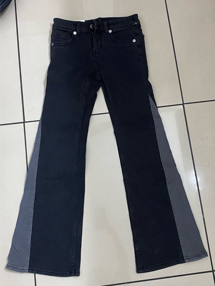 Flare Jeans with Contrast Panels
