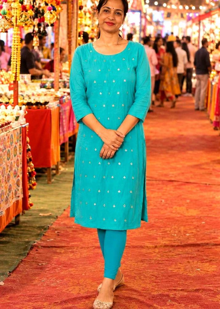 M size Beautiful Teal Kurta