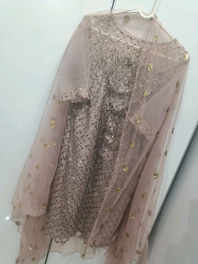 Designer Rose Color Gharara Suit