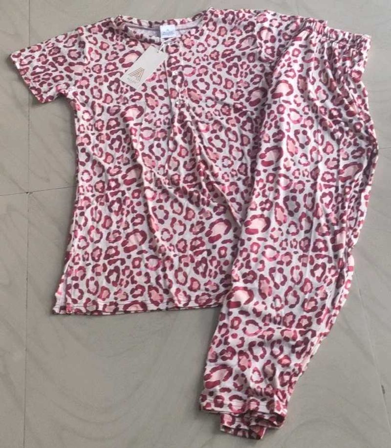Cute Leopard Print Pajama Set