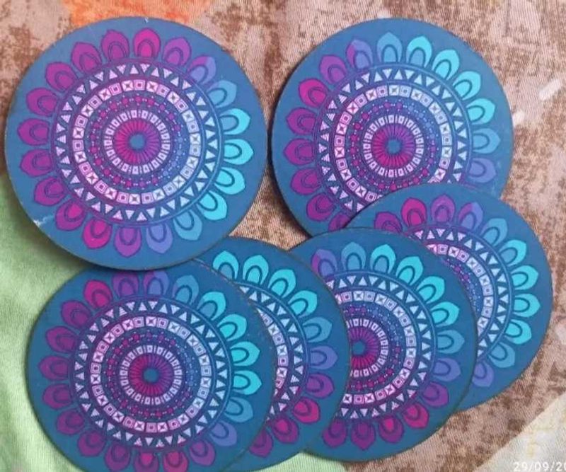 Printed Wooden Coaster For Tea And Coffee
