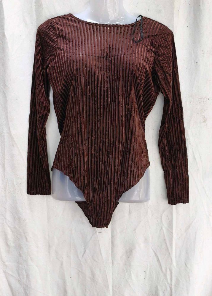 I. Velvet Ribbed Bodysuit