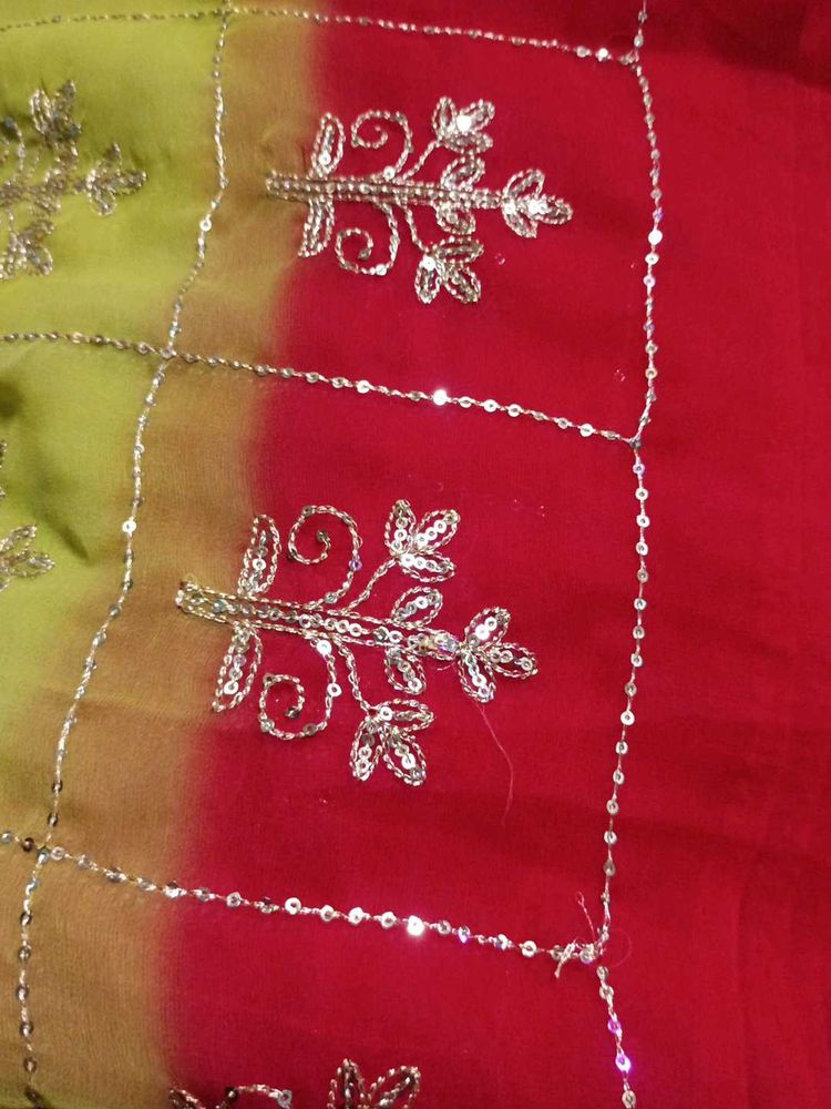Green pink saree with blouse 44 inch Android